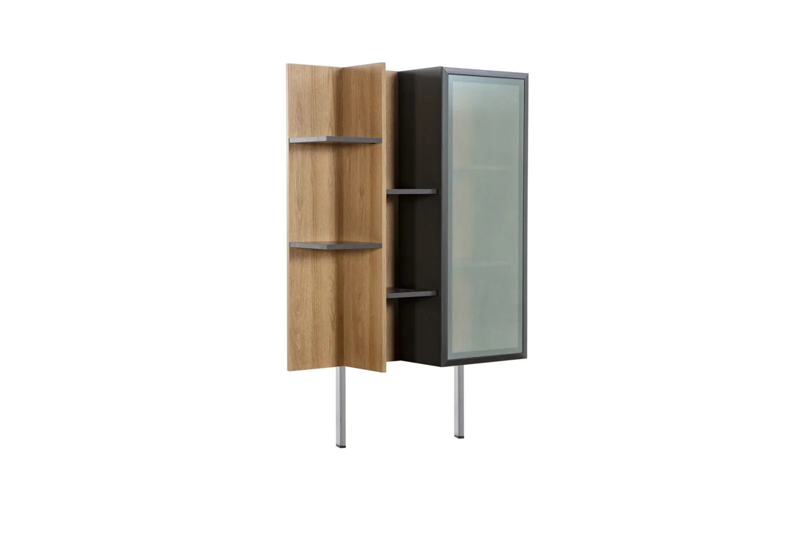 Vista TV Ünitesi Yan Camlı Dolap Modül Ceviz